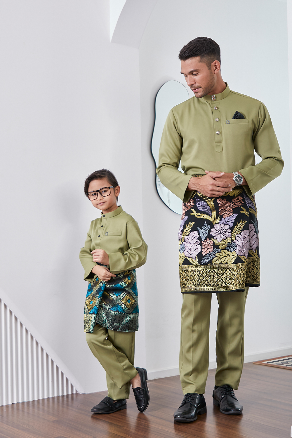 Baju Melayu Yusoff Kids - Olive Green